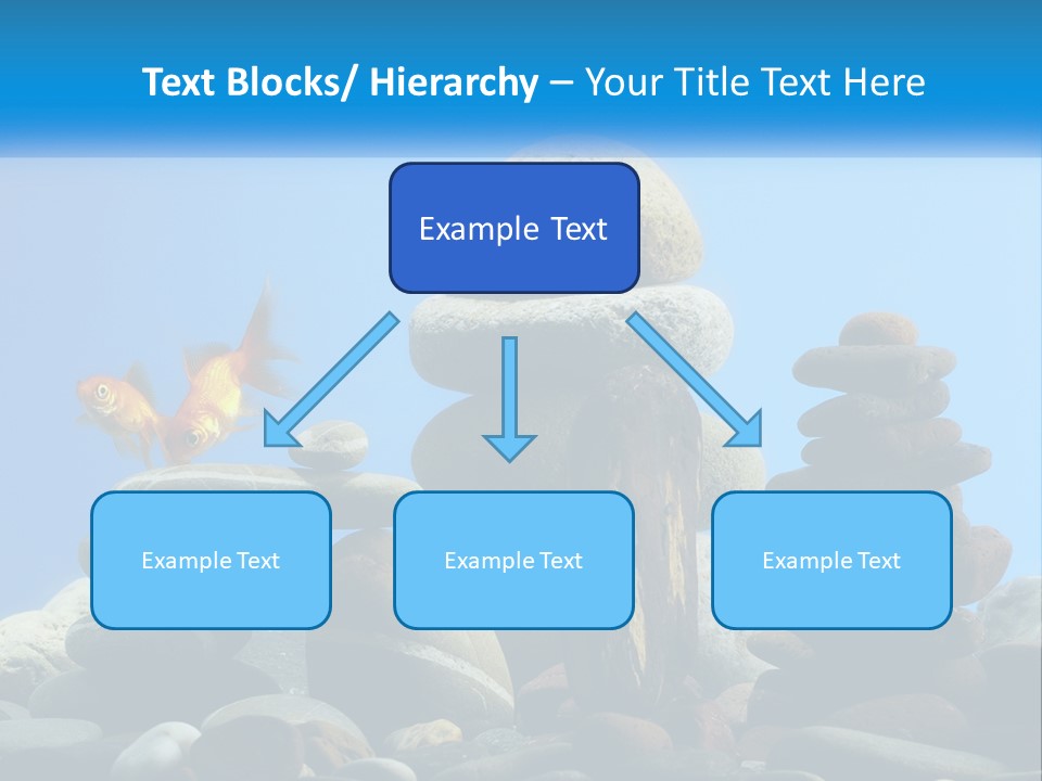 A Group Of Rocks Stacked On Top Of Each Other With A Goldfish In The PowerPoint Template
