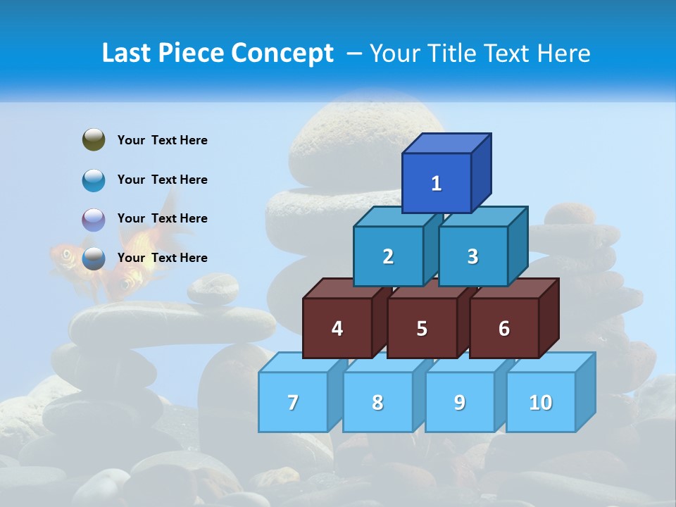 A Group Of Rocks Stacked On Top Of Each Other With A Goldfish In The PowerPoint Template