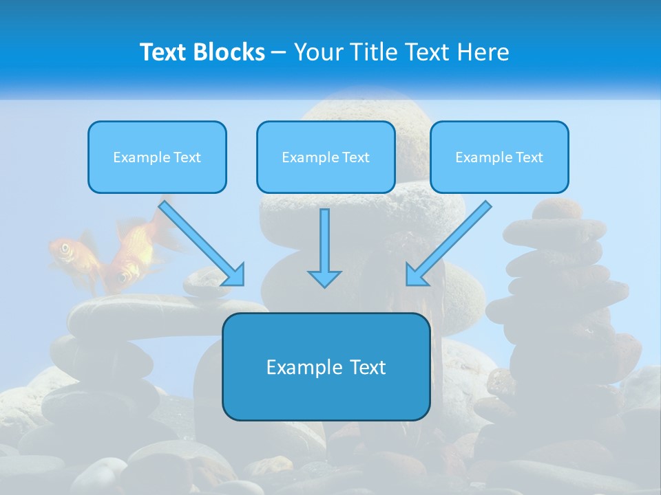 A Group Of Rocks Stacked On Top Of Each Other With A Goldfish In The PowerPoint Template