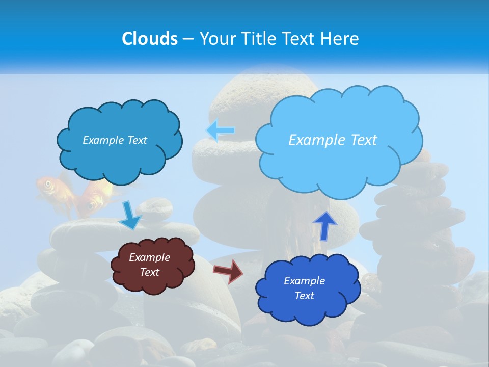 A Group Of Rocks Stacked On Top Of Each Other With A Goldfish In The PowerPoint Template