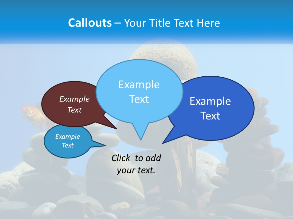 A Group Of Rocks Stacked On Top Of Each Other With A Goldfish In The PowerPoint Template