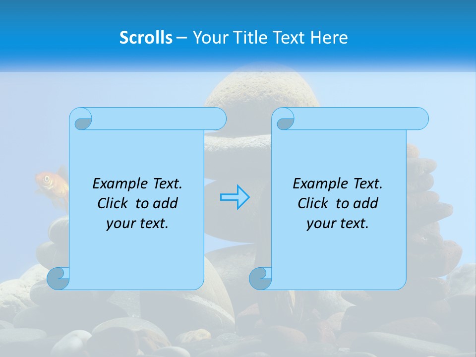 A Group Of Rocks Stacked On Top Of Each Other With A Goldfish In The PowerPoint Template