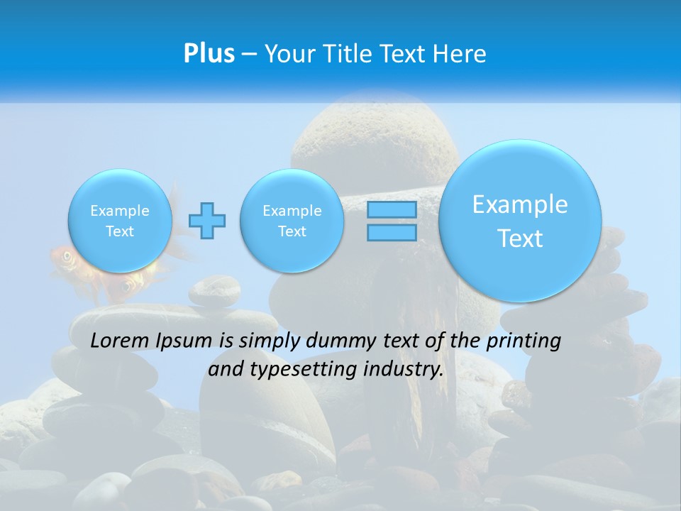 A Group Of Rocks Stacked On Top Of Each Other With A Goldfish In The PowerPoint Template