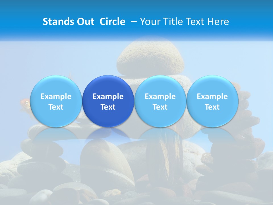 A Group Of Rocks Stacked On Top Of Each Other With A Goldfish In The PowerPoint Template