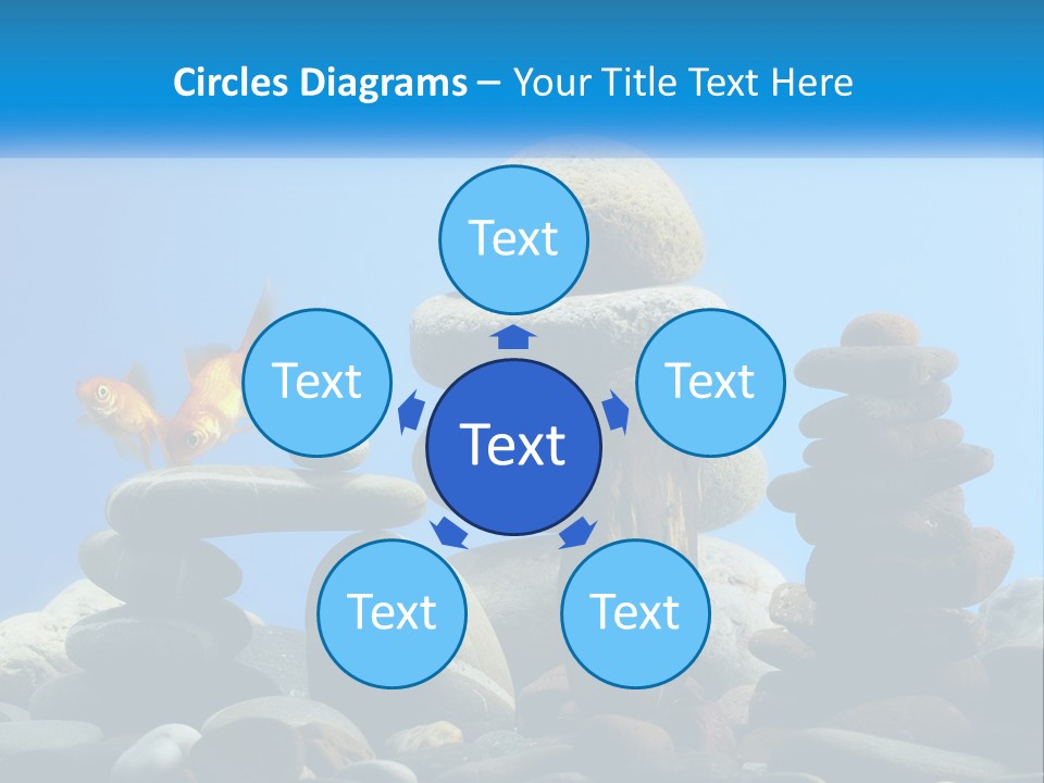 A Group Of Rocks Stacked On Top Of Each Other With A Goldfish In The PowerPoint Template
