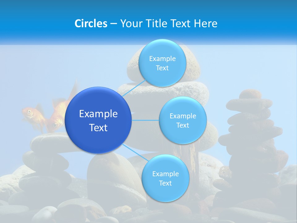 A Group Of Rocks Stacked On Top Of Each Other With A Goldfish In The PowerPoint Template