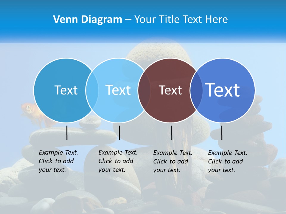 A Group Of Rocks Stacked On Top Of Each Other With A Goldfish In The PowerPoint Template