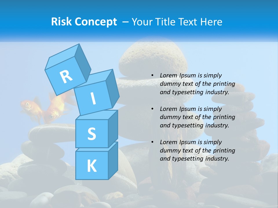 A Group Of Rocks Stacked On Top Of Each Other With A Goldfish In The PowerPoint Template