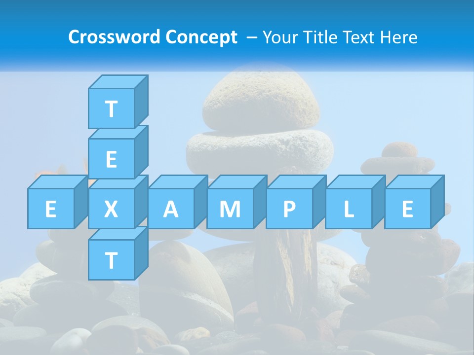 A Group Of Rocks Stacked On Top Of Each Other With A Goldfish In The PowerPoint Template