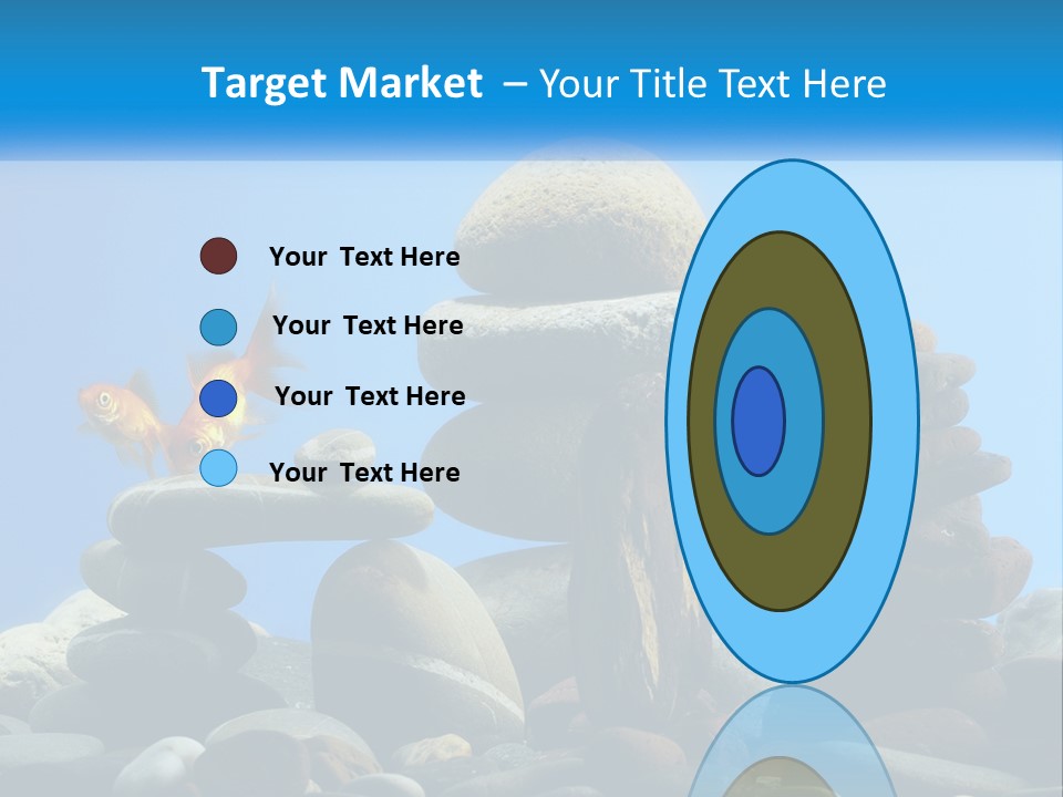 A Group Of Rocks Stacked On Top Of Each Other With A Goldfish In The PowerPoint Template