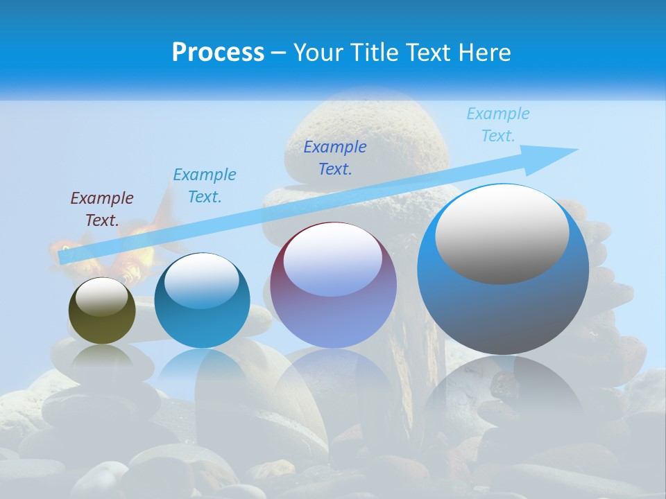 A Group Of Rocks Stacked On Top Of Each Other With A Goldfish In The PowerPoint Template