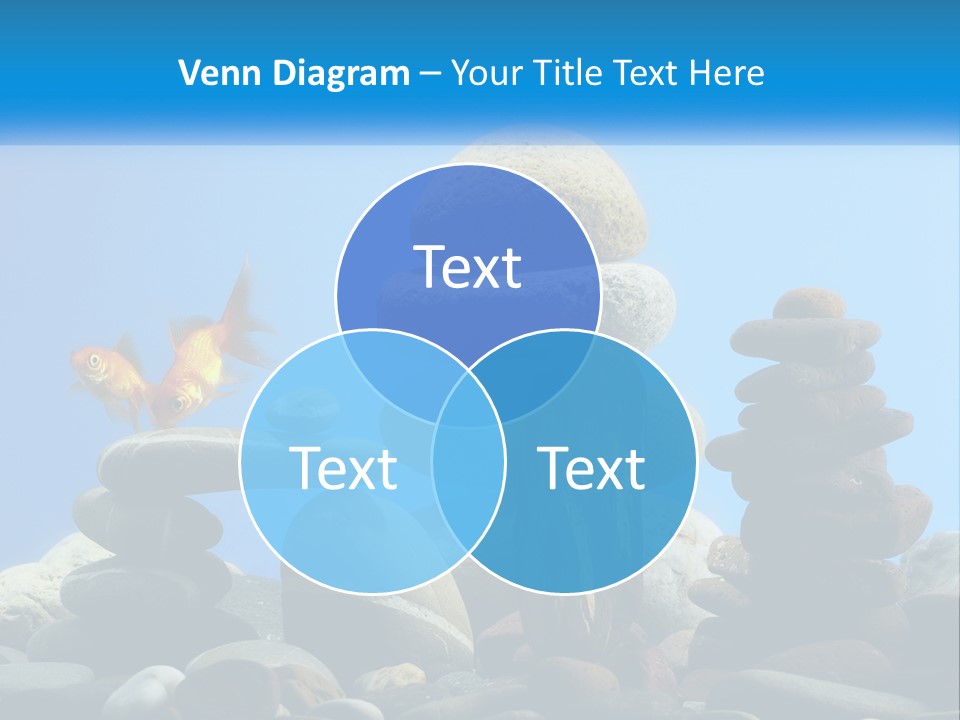 A Group Of Rocks Stacked On Top Of Each Other With A Goldfish In The PowerPoint Template