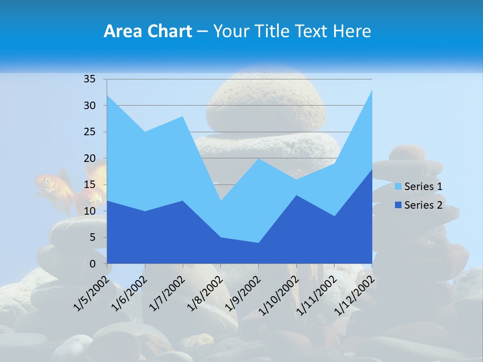 A Group Of Rocks Stacked On Top Of Each Other With A Goldfish In The PowerPoint Template