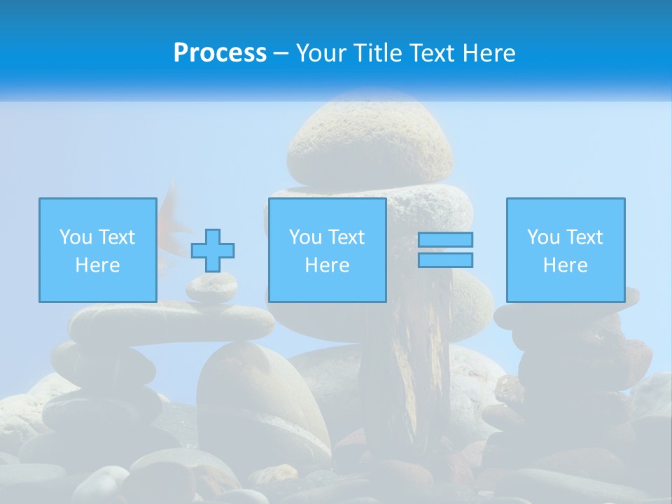 A Group Of Rocks Stacked On Top Of Each Other With A Goldfish In The PowerPoint Template
