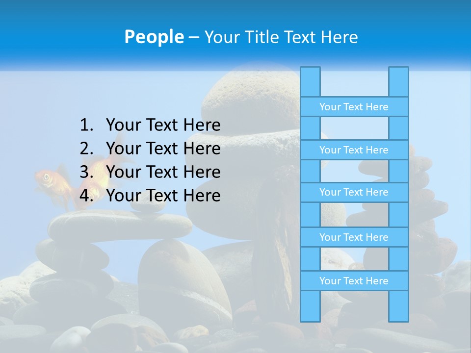 A Group Of Rocks Stacked On Top Of Each Other With A Goldfish In The PowerPoint Template