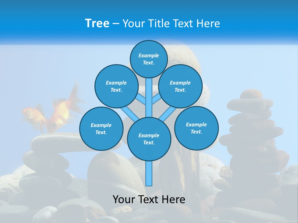 A Group Of Rocks Stacked On Top Of Each Other With A Goldfish In The PowerPoint Template