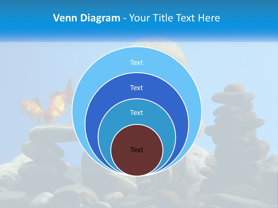 A Group Of Rocks Stacked On Top Of Each Other With A Goldfish In The PowerPoint Template