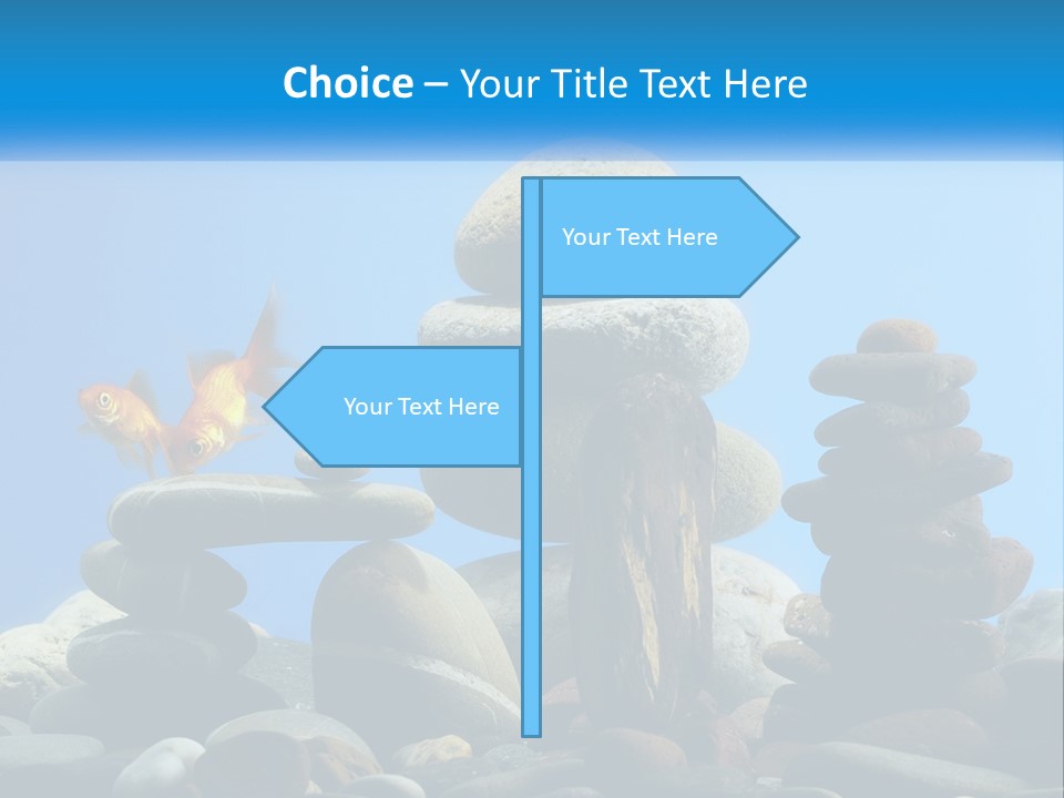 A Group Of Rocks Stacked On Top Of Each Other With A Goldfish In The PowerPoint Template