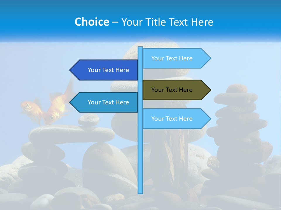 A Group Of Rocks Stacked On Top Of Each Other With A Goldfish In The PowerPoint Template
