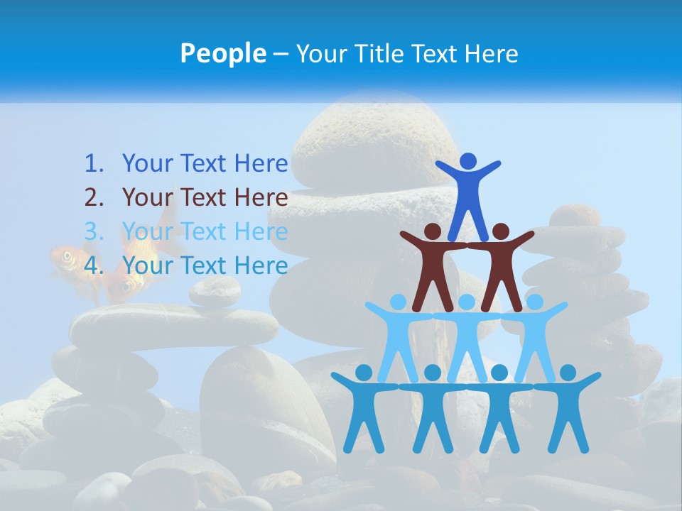 A Group Of Rocks Stacked On Top Of Each Other With A Goldfish In The PowerPoint Template