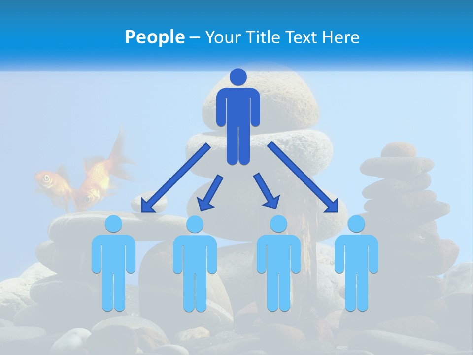 A Group Of Rocks Stacked On Top Of Each Other With A Goldfish In The PowerPoint Template