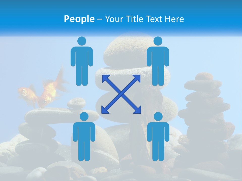 A Group Of Rocks Stacked On Top Of Each Other With A Goldfish In The PowerPoint Template