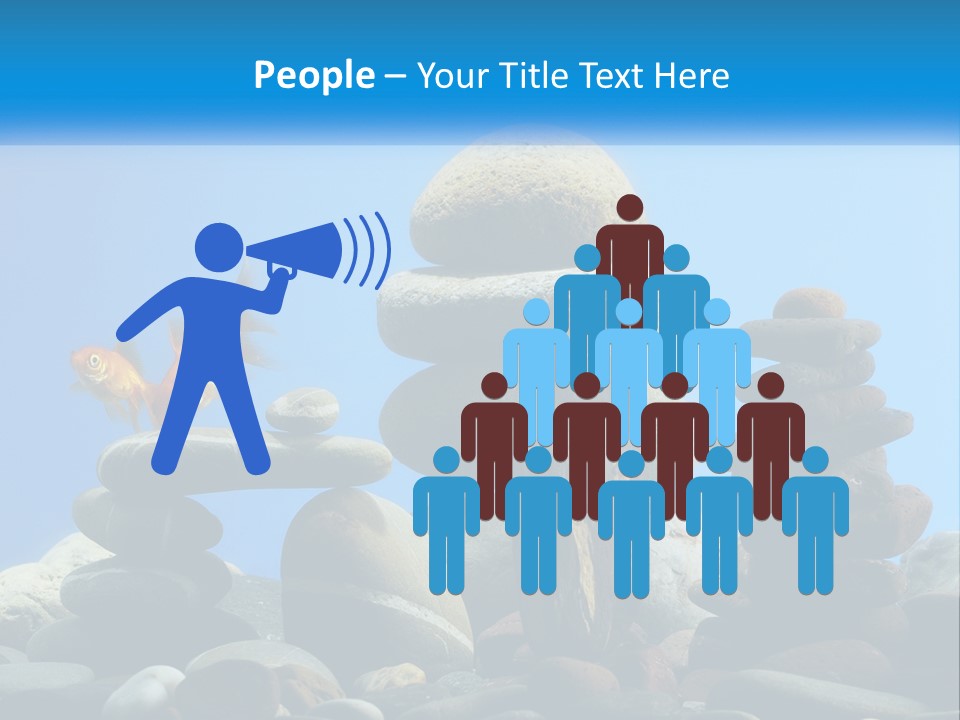 A Group Of Rocks Stacked On Top Of Each Other With A Goldfish In The PowerPoint Template