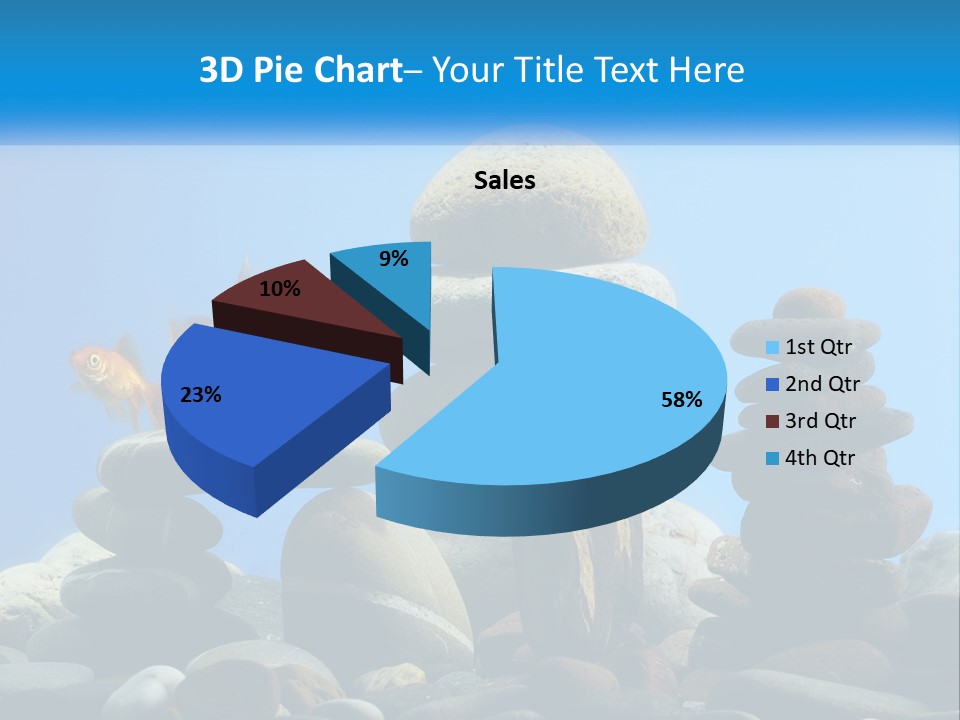 A Group Of Rocks Stacked On Top Of Each Other With A Goldfish In The PowerPoint Template