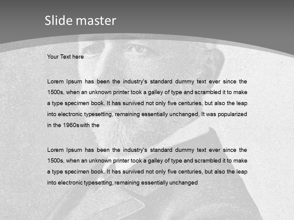 A Black And White Photo Of A Man With A Beard PowerPoint Template