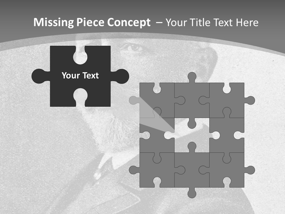 A Black And White Photo Of A Man With A Beard PowerPoint Template