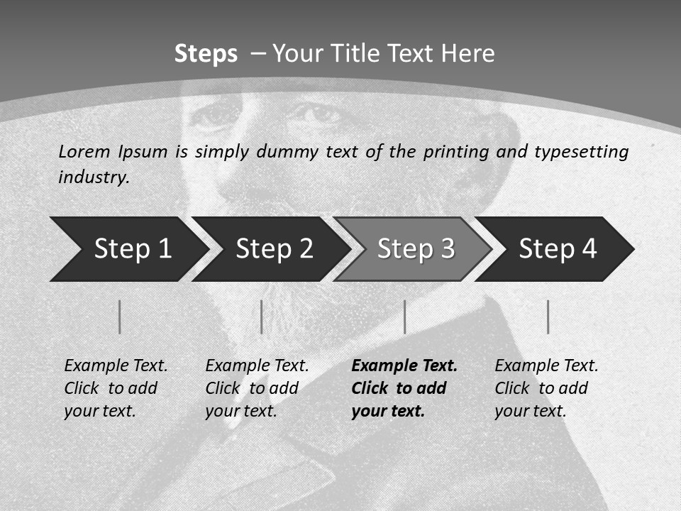 A Black And White Photo Of A Man With A Beard PowerPoint Template