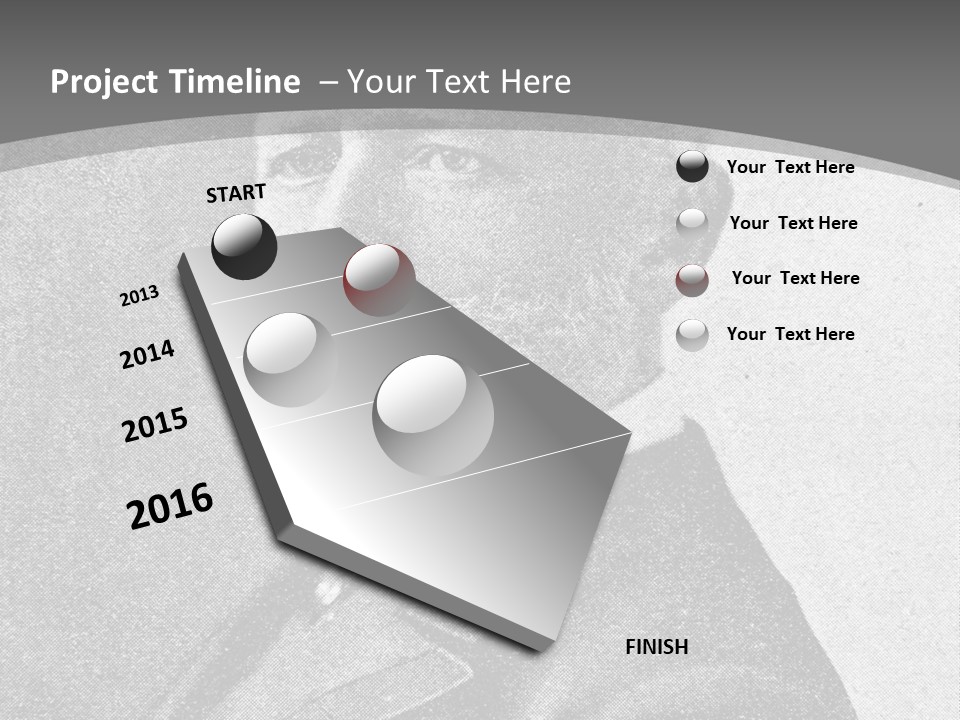 A Black And White Photo Of A Man With A Beard PowerPoint Template