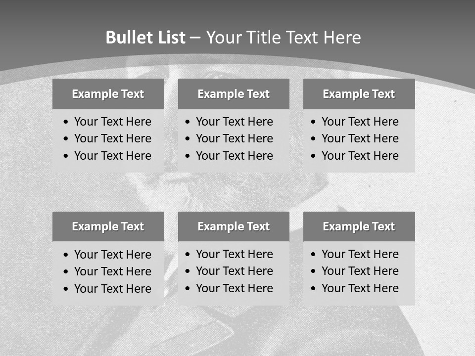 A Black And White Photo Of A Man With A Beard PowerPoint Template