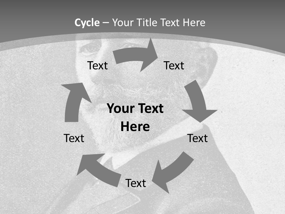 A Black And White Photo Of A Man With A Beard PowerPoint Template