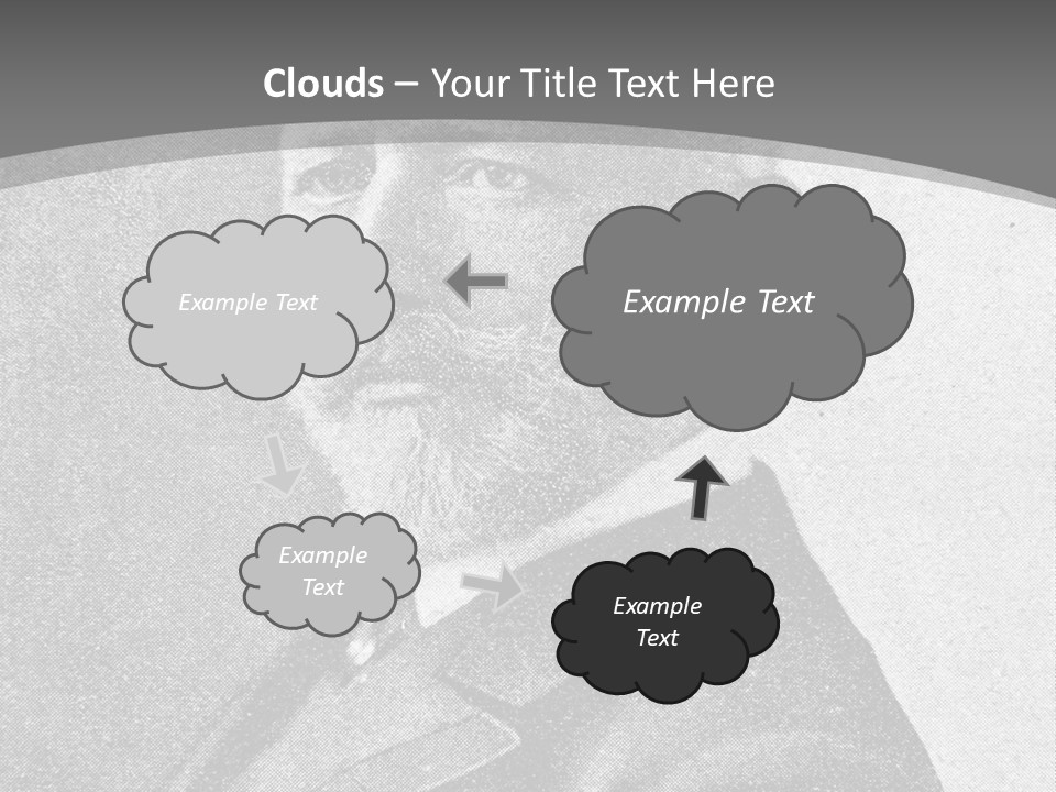 A Black And White Photo Of A Man With A Beard PowerPoint Template