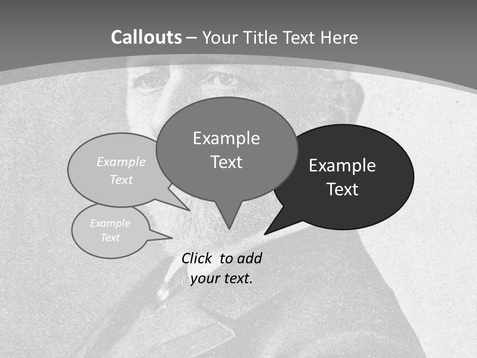 A Black And White Photo Of A Man With A Beard PowerPoint Template