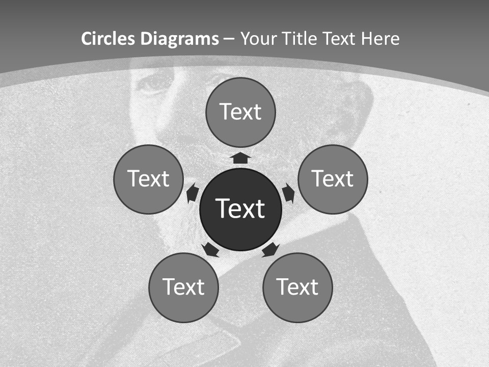 A Black And White Photo Of A Man With A Beard PowerPoint Template