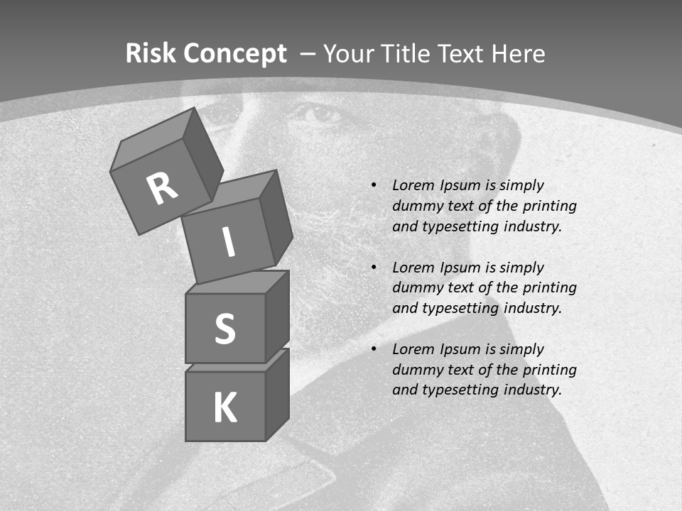 A Black And White Photo Of A Man With A Beard PowerPoint Template