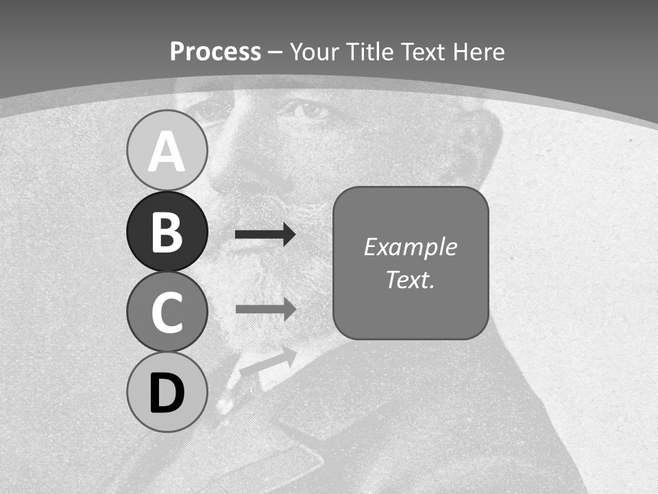 A Black And White Photo Of A Man With A Beard PowerPoint Template