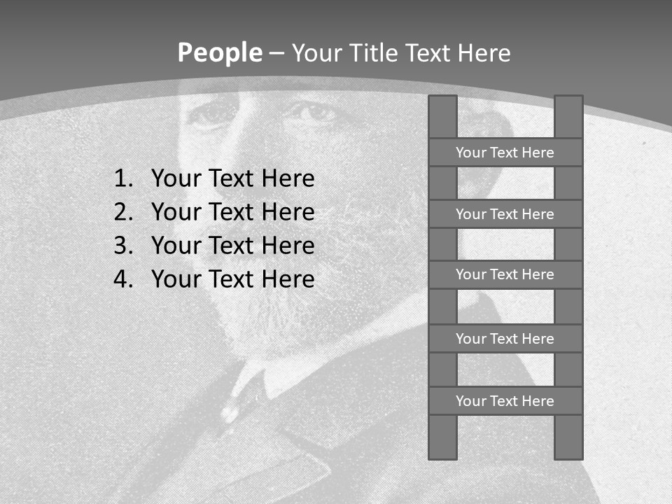A Black And White Photo Of A Man With A Beard PowerPoint Template