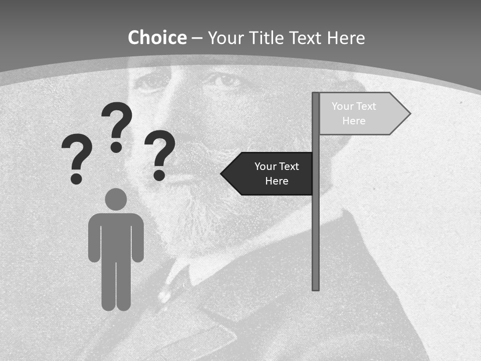 A Black And White Photo Of A Man With A Beard PowerPoint Template