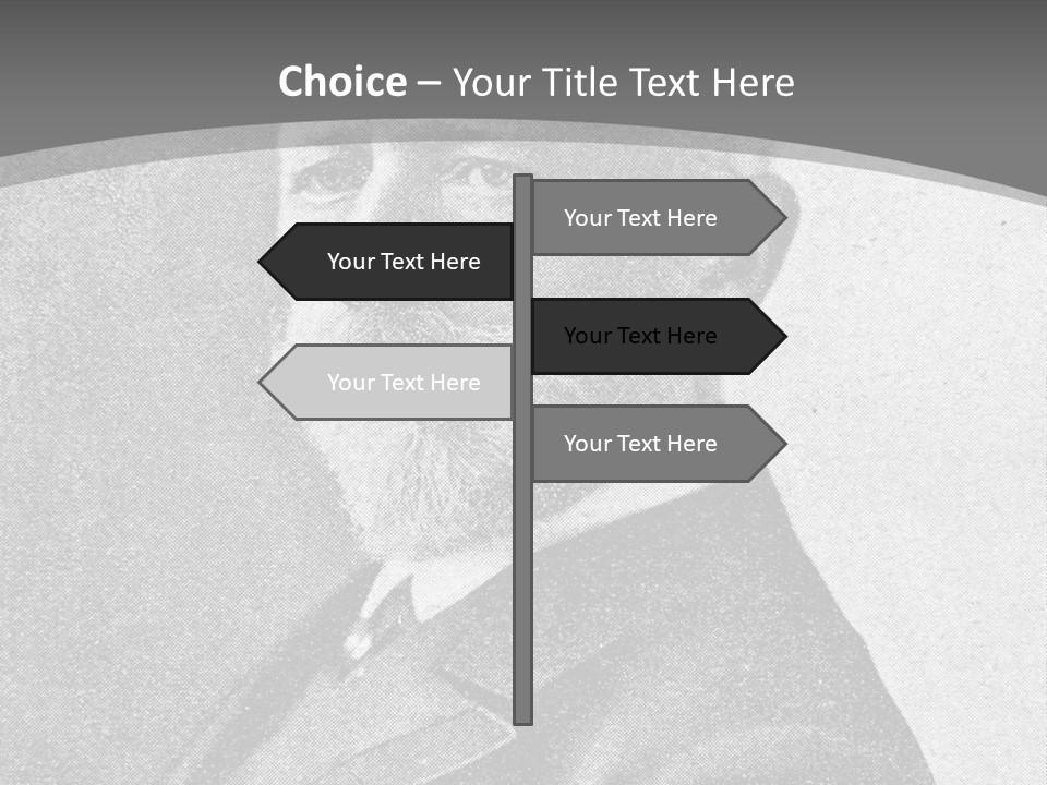 A Black And White Photo Of A Man With A Beard PowerPoint Template