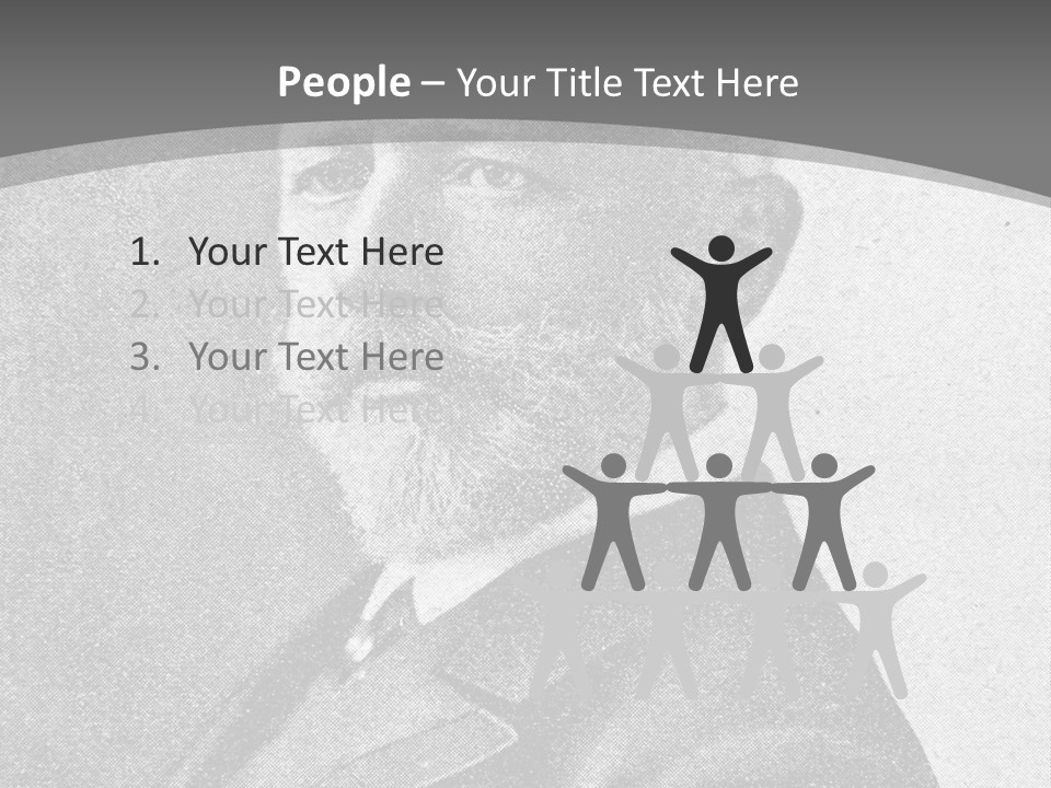 A Black And White Photo Of A Man With A Beard PowerPoint Template