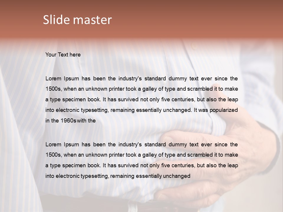 A Man Is Holding His Stomach With His Hands PowerPoint Template