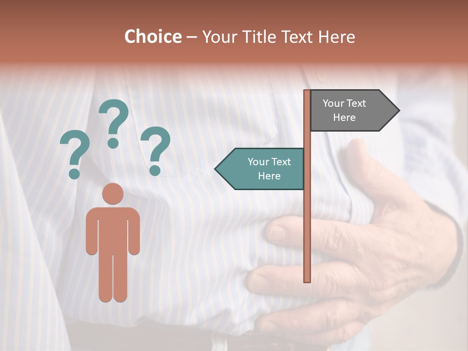 A Man Is Holding His Stomach With His Hands PowerPoint Template