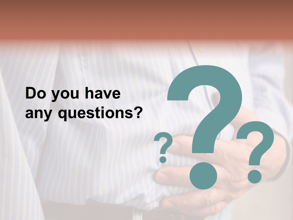 A Man Is Holding His Stomach With His Hands PowerPoint Template