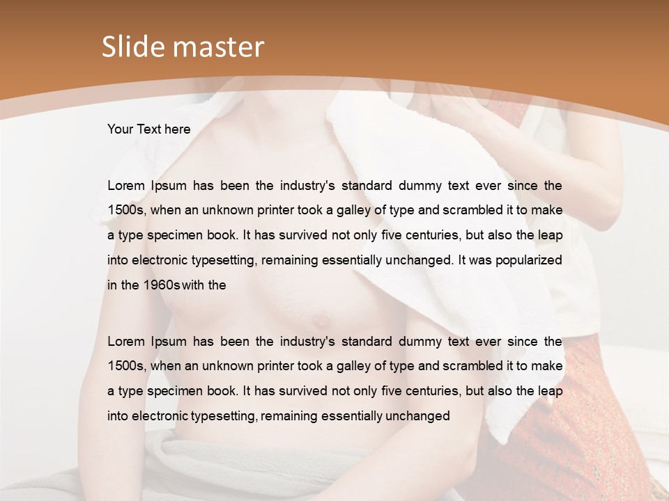 A Man Sitting On A Bed Next To A Woman PowerPoint Template