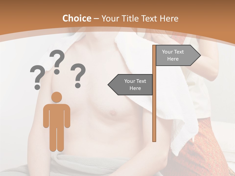 A Man Sitting On A Bed Next To A Woman PowerPoint Template
