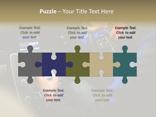 A Person Using A Cell Phone While Driving A Car PowerPoint Template