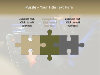 A Person Using A Cell Phone While Driving A Car PowerPoint Template